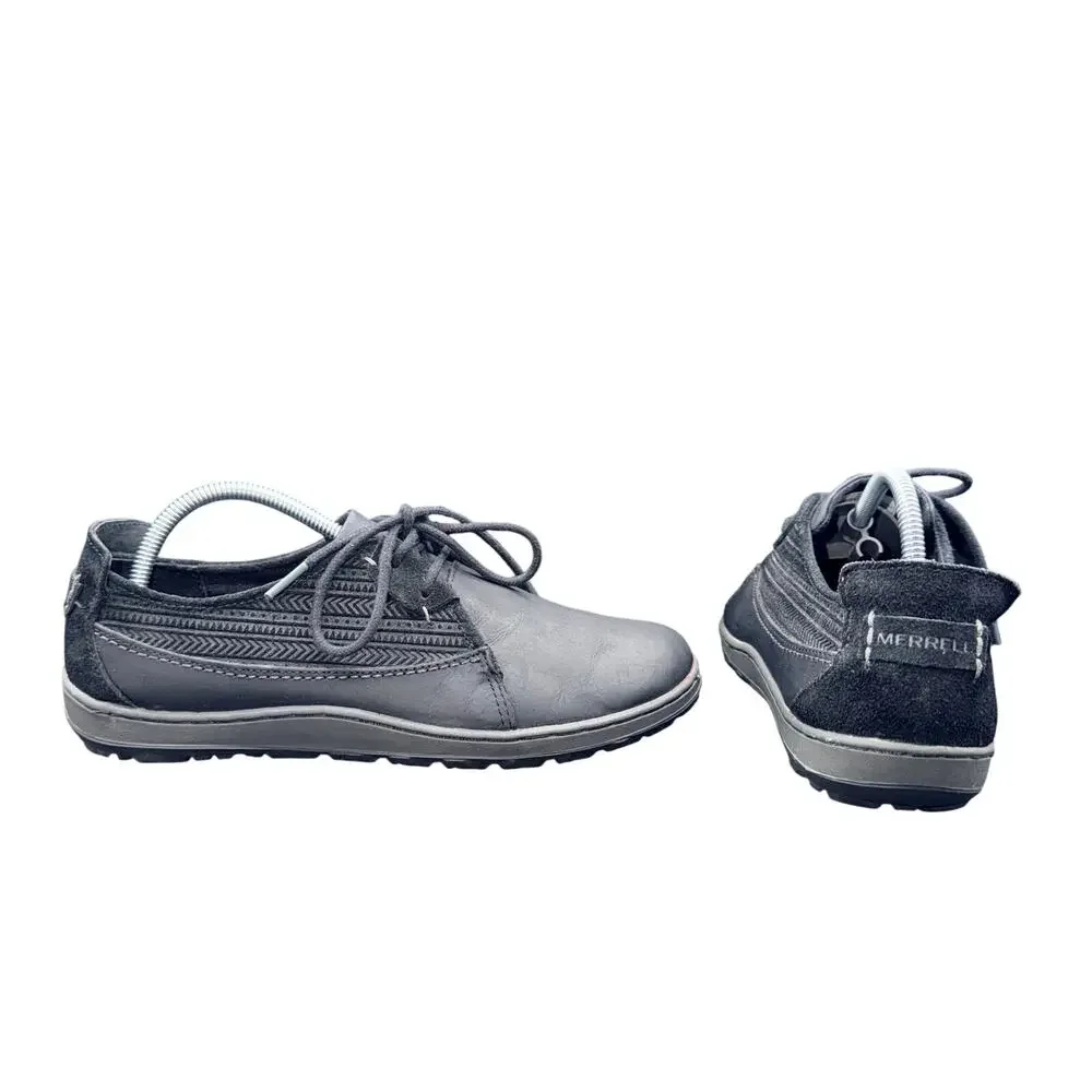 Merrell Black Leather Lace Up Casual Shoes Women’s Size 7.5 Select Grip